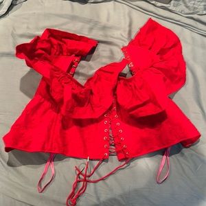 Betsey Johnson red corset top